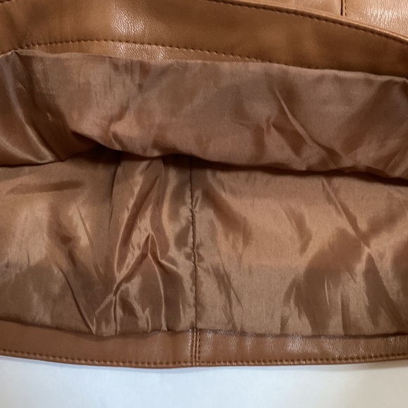 Forever 21 Vegan Leather Brown Mini Skirt - Picture 4 of 6
